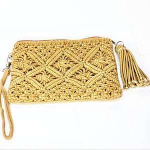 ``P25553 Tan Macramé Handbag